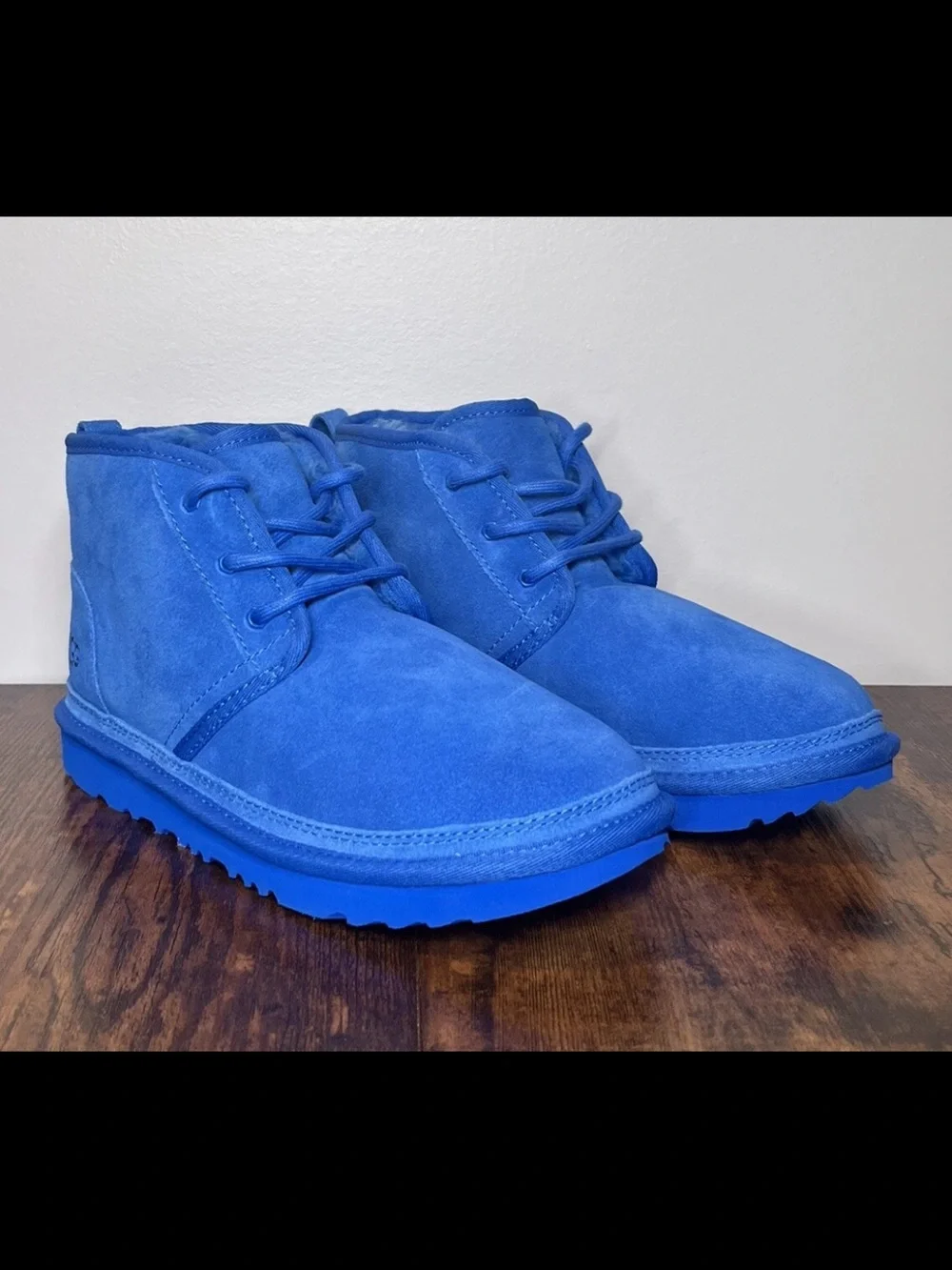 UGG Men’s Royal Blue Suede Lace-Up Ankle Boots Size 6 Excellent Condition